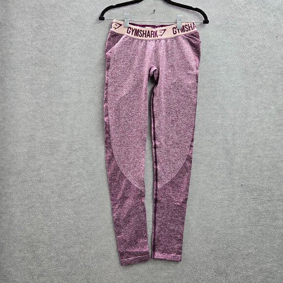 Gymshark Women Activewear Pants M Purple Nylon Polyester Dry Yoga Legging Logo - Picture 1 of 12